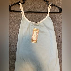 BooHoo Blue Rib Contrast Binding Cami